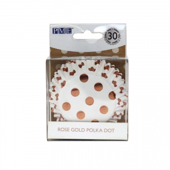 Cupcake Baking Cases - Rose Gold Polka Dots